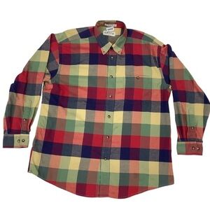 Orvis Men’s XL Multicolor Plaid Long Sleeve Button-Down Shirt 100% Cotton